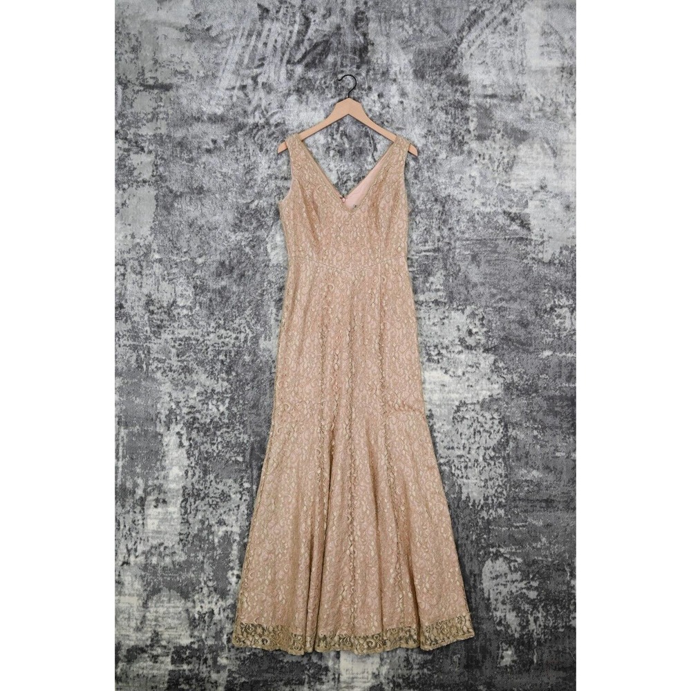 Eliza J Nude Lace Sleeveless Maxi Gown